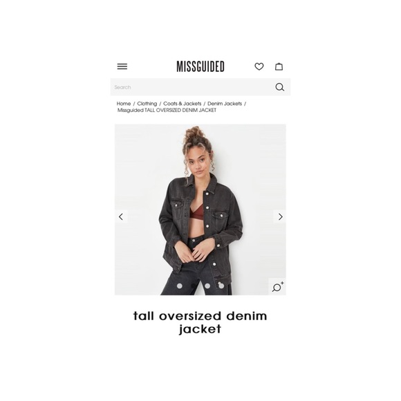 Missguided oversized denim jacket size 6 - Picture 5 of 5